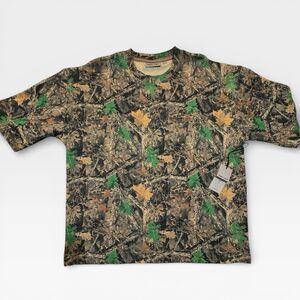NWT Camo Short Sleeve Sweatshirt Mens XL Boxy Streetwear Utility Pullover